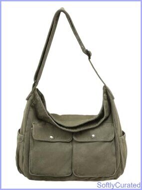 Canvas Messenger Bag Hobo Crossbody Tote Shoulder Bag for Women Large Capacity
